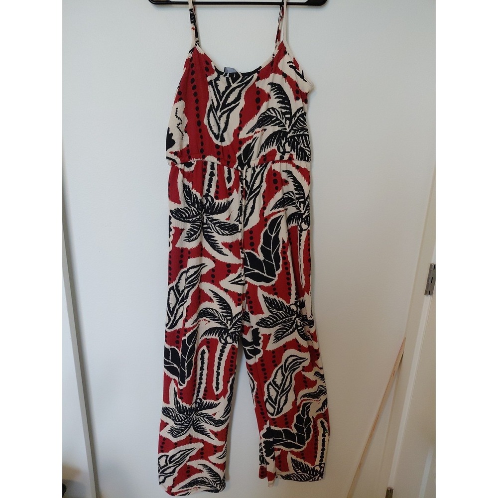 Womens Sleeveless Floral Print Maxi Jumpsuit Sz M Long Casual Boho Festival Y2k